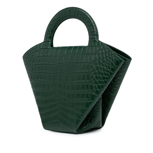 Bottega Veneta Crocodile Embossed Doll Top Handle Bag