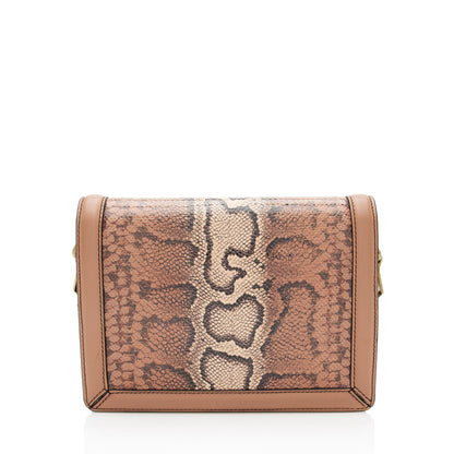 Bottega Veneta Embossed Snakeskin Leather Montebello Shoulder Bag