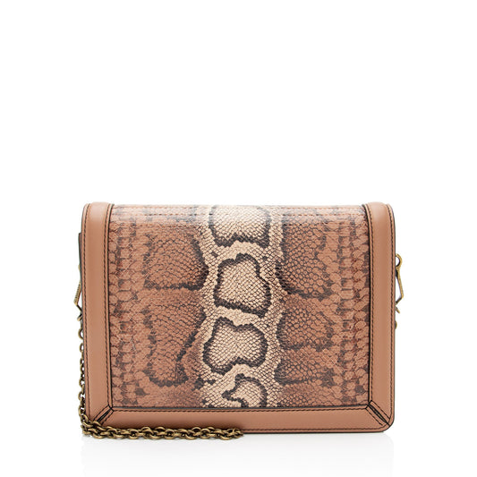 Bottega Veneta Embossed Snakeskin Leather Montebello Shoulder Bag
