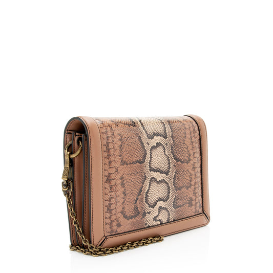 Bottega Veneta Embossed Snakeskin Leather Montebello Shoulder Bag