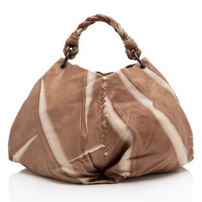 Bottega Veneta Cigar Tie Tye Intrecciato Nappa Fortune Cookie Hobo