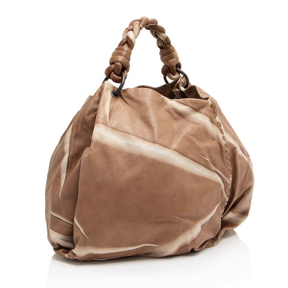 Bottega Veneta Cigar Tie Tye Intrecciato Nappa Fortune Cookie Hobo