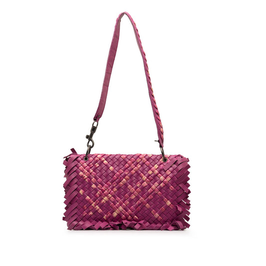 Bottega Veneta Paille Sfrangiato Aquatre Intrecciato Fringe Shoulder Bag (SHG-KXf7nX)