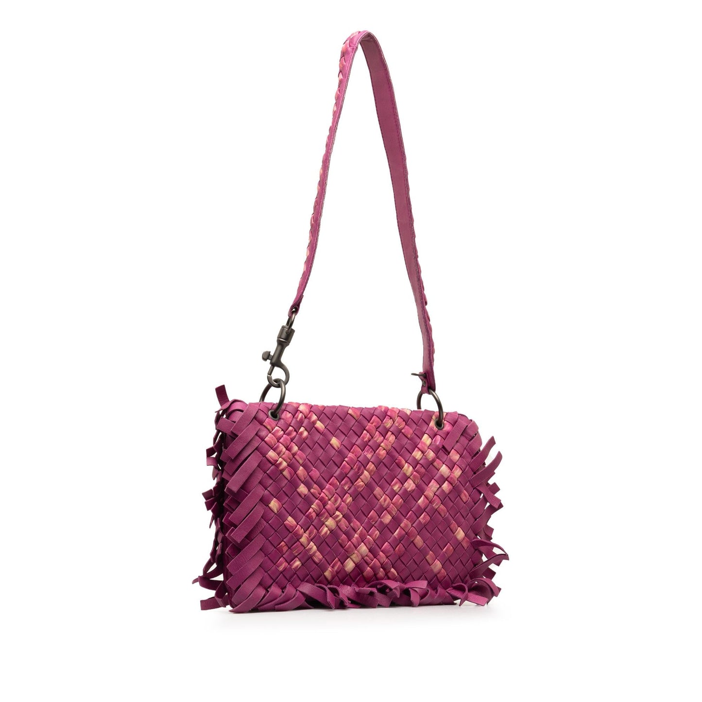 Bottega Veneta Paille Sfrangiato Aquatre Intrecciato Fringe Shoulder Bag (SHG-KXf7nX)