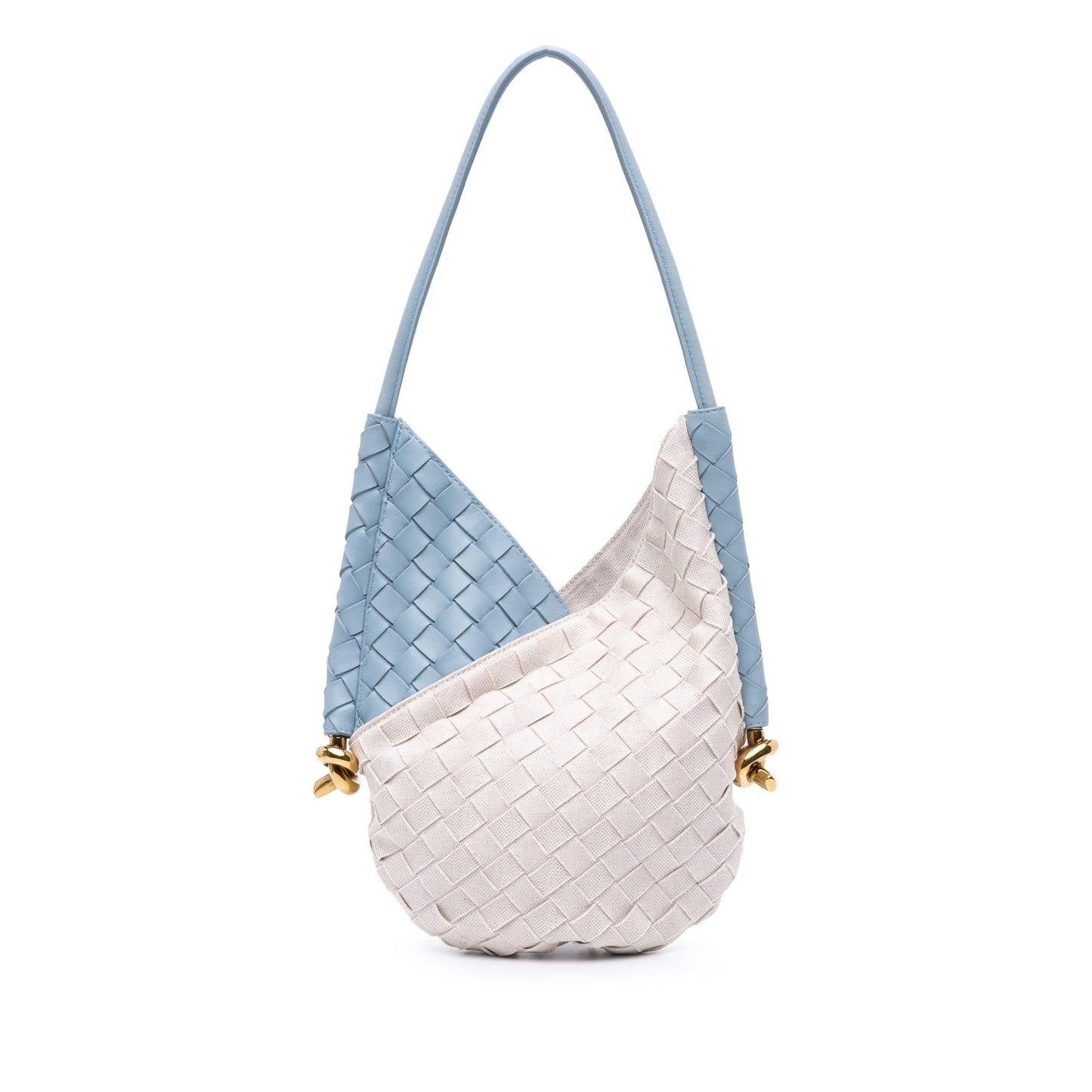 Bottega Veneta Small Nappa and Canvas Intrecciato Solstice Shoulder Bag