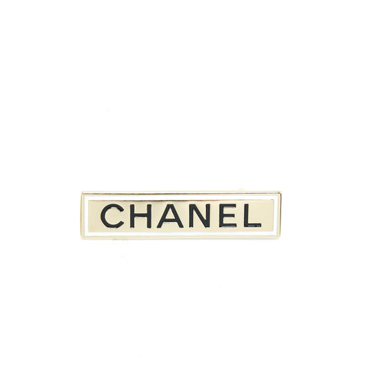 Chanel Letter Chanel Brooch Light Gold Tone