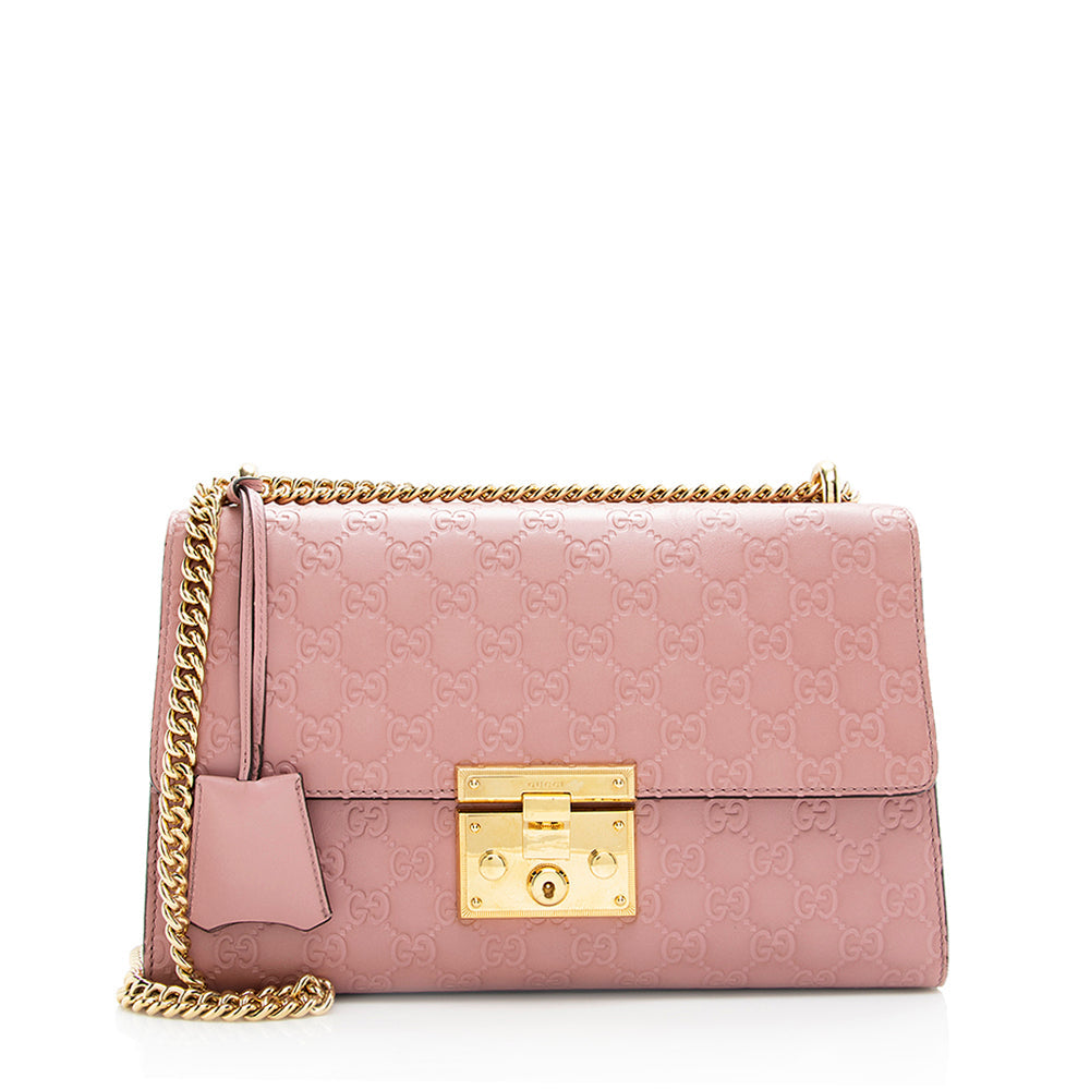 Gucci Guccissima Leather Padlock Medium Shoulder Bag (SHF-18673)