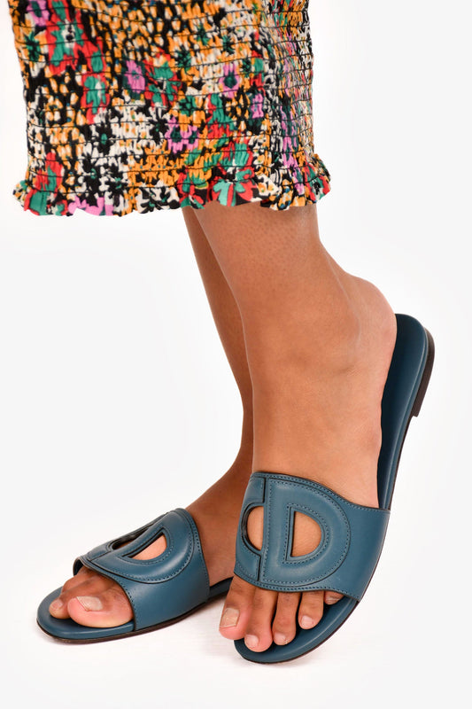 Christian Dior Teal 'D Club' Sandals Size 35