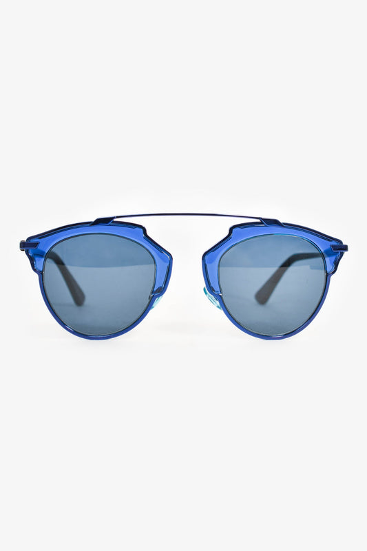 Christian Dior Blue 'DiorSoReal' Aviator Sunglasses