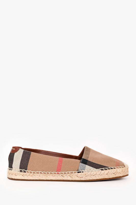 Burberry Nova Check Canvas Espadrilles Size 38