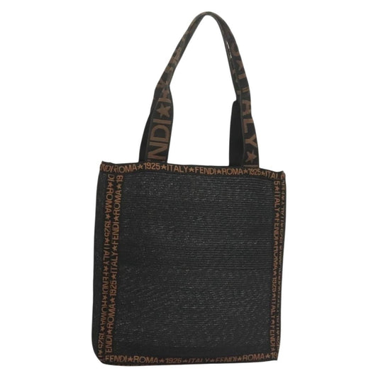 Fendi Zucca Tote Bag Straw Black Wood Tote Bag Bag ()